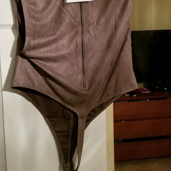 Rehab sideless faux suede bodysuit.. - Picture 3 of 4